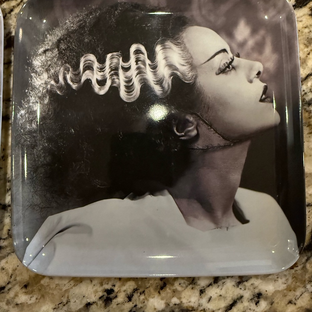 Universal Studios Bride of Frankenstein 6” Melamine Plate Set of 2